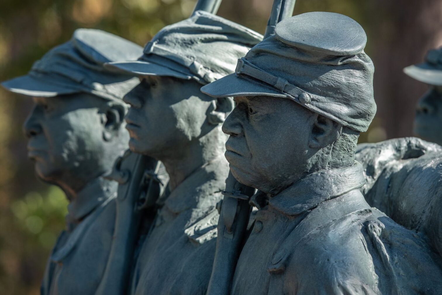 A statue of men in uniform